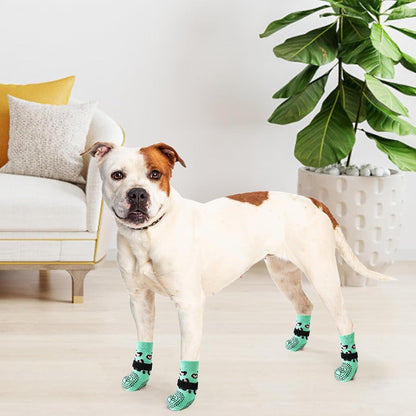 anti Slip Dog Socks for Hot/Cold Pavement to Prevent Licking Paws, Dog Boots&Paw Protector with Grippers for Hardwood Floors,Traction Control No Twist Booties for Small Medium Large Dogssm