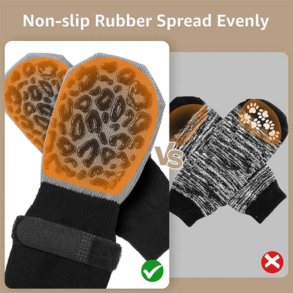4-Pack Anti-Slip Dog Socks, Prevent Licking and Biting of Hard Wooden Floors, Strong Grip, Paw Protection, Anti-Scratch, Double-Sided Anti-Slip Dog Socks