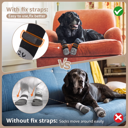PawGrip 4-Pack Anti-Slip Dog Socks