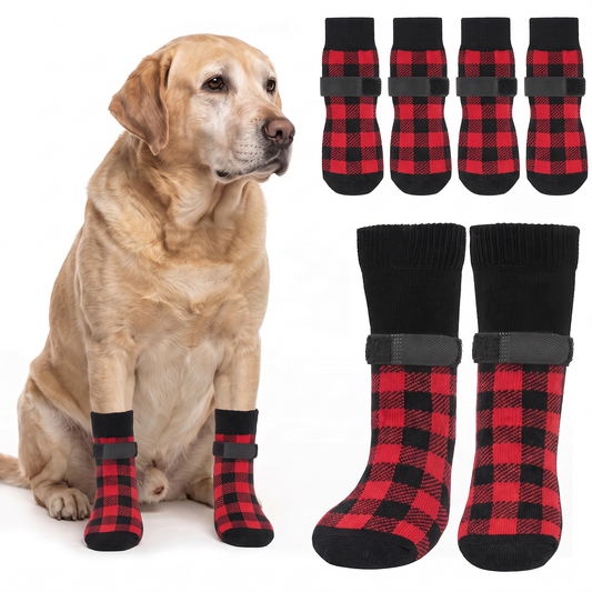 PawGrip 2.0 - 4-Pack Anti-Slip Dog Socks